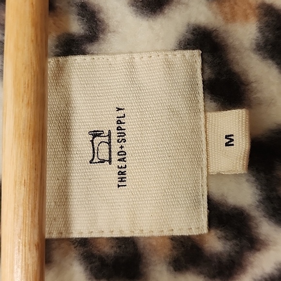 Thread & Supply Half Zip Leopard Fleece Sweater - Picture 2 of 8